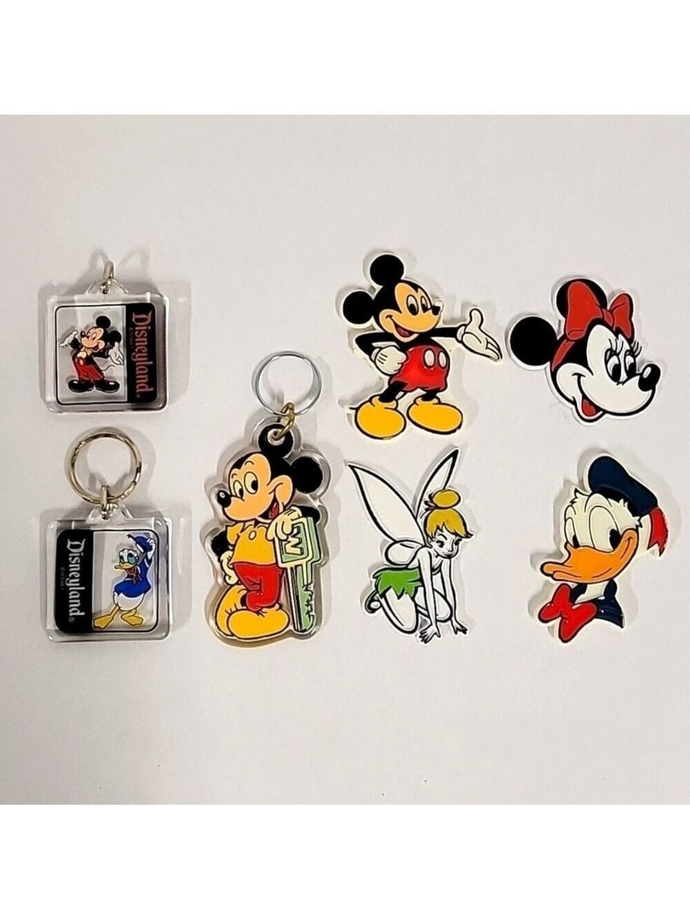 Disney Magnets (4) & Keychains (3) Vintage Lot